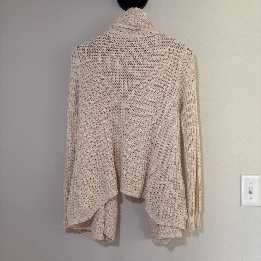Rip Curl Cardigan Sweater Small Cotton Blend Cream Boho Coastal Open Knit - Picture 2 of 7